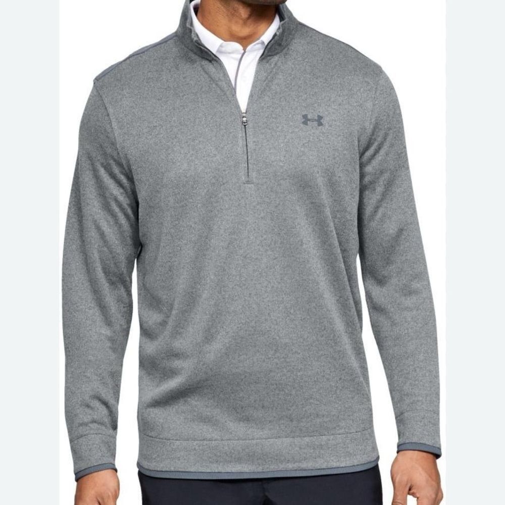 Under Armour Gray Cold Gear 1/4 Zip Sweater Pullo Sz XL